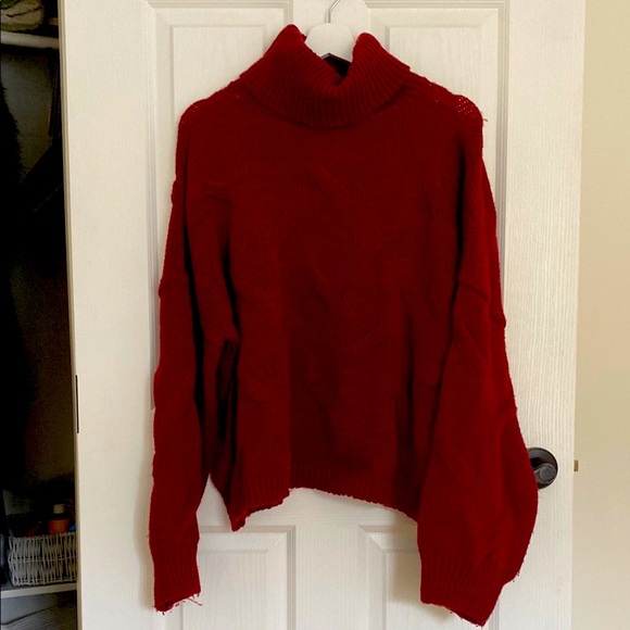 Dip Cozy Cranberry Red Turtleneck Sweater - Picture 6 of 6